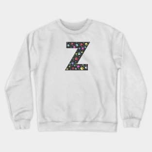 Z letter with colorful paw print Crewneck Sweatshirt